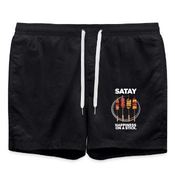 Satay Happiness On A Stick - Badeshorts - Schwarz - Vorne - AI Model Male 185 light (185cm)