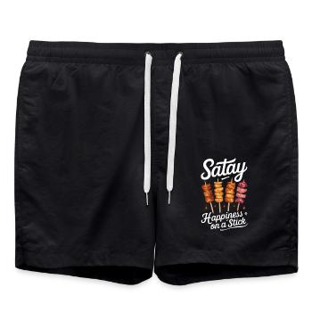Satay Happiness On A Stick - Swim Trunks - black - Front - AI Model Male 185 light (185cm)