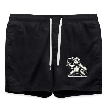 Faultier Tischtennis Spieler - Badeshorts - Schwarz - Vorne - AI Model Male 185 light (185cm)
