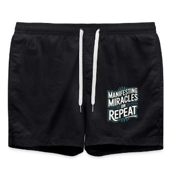 Manifester des miracles encore et encore Citation - Short de bain - noir - Devant - AI Model Male 185 light (185cm)