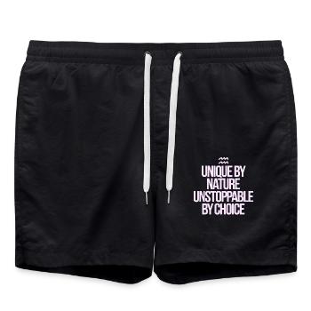 Aquarius character unique by nature - Swim Trunks - black - Front - AI Model Male 185 light (185cm)