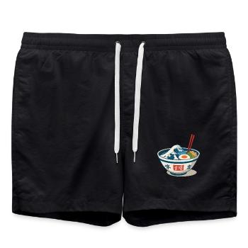 Ramen Nudeln Ukiyo-E Japan Retro Ästhetik - Badeshorts - Schwarz - Vorne - AI Model Male 185 light (185cm)