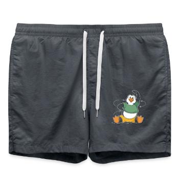 Fitness Gymnastics Penguin Motivation - Swim Trunks - anthracite - Front - AI Model Male 185 light (185cm)