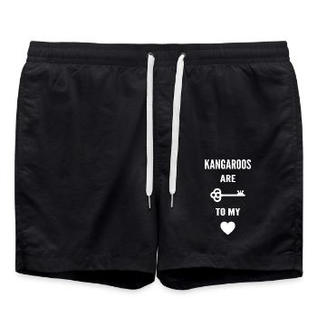 Kangaroos are the key to my heart - Short de bain - noir - Devant - AI Model Male 185 light (185cm)
