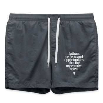 Ich Ziehe Projekte Und Chancen An, Die Meinen - Badeshorts - Anthrazit - Vorne - AI Model Male 185 light (185cm)