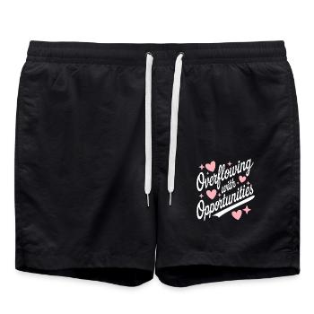Abundance of Possibilities Manifest Quote - Swim Trunks - black - Front - AI Model Male 185 light (185cm)