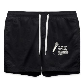 I'm Not Anti-Social Poetry Slam - Swim Trunks - black - Front - AI Model Male 185 light (185cm)