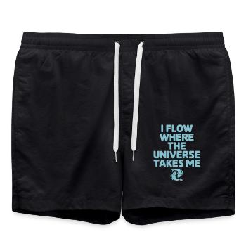 Fische Sternzeichen Ich Fließe Mit Dem Universum - Badeshorts - Schwarz - Vorne - AI Model Male 185 light (185cm)