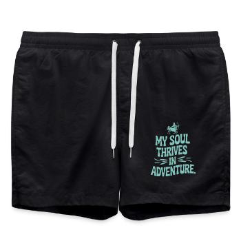 Schütze Sternzeichen: Meine Seele Lebt Vom - Badeshorts - Schwarz - Vorne - AI Model Male 185 light (185cm)