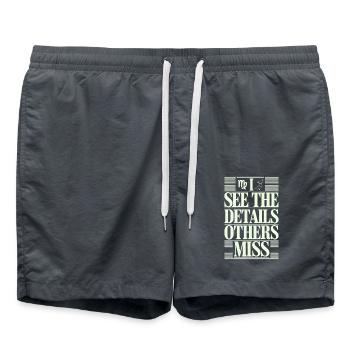 Signe du zodiaque Vierge Je vois les détails - Short de bain - charbon - Devant - AI Model Male 185 light (185cm)