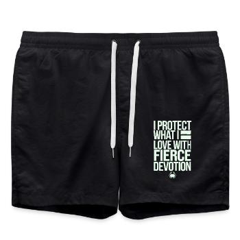 Krebs Charakter Sternzeichen: Beschütze Was Du - Badeshorts - Schwarz - Vorne - AI Model Male 185 light (185cm)