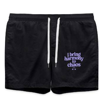 Libra zodiac sign: I bring harmony to chaos - Swim Trunks - black - Front - AI Model Male 185 light (185cm)