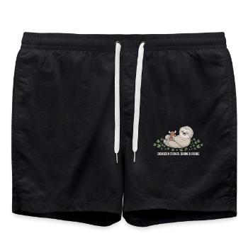 Paresse : Enraciné dans la force, - Short de bain - noir - Devant - AI Model Male 185 light (185cm)