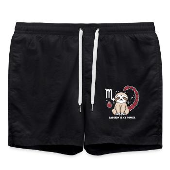 Scorpio zodiac sign sloth passion is - Swim Trunks - black - Front - AI Model Male 185 light (185cm)