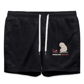 Signe du zodiaque Scorpion Paresseux Patience D’abord - Short de bain - noir - Devant - AI Model Male 185 light (185cm)
