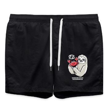 Krebs Sternzeichen Faultier Empathie ist Meine - Badeshorts - Schwarz - Vorne - AI Model Male 185 light (185cm)