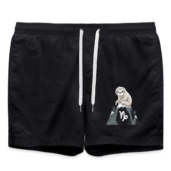 Capricorne douillet paresseux sur la montagne - Short de bain - noir - Devant - AI Model Male 185 light (185cm)