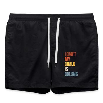 Je ne peux pas que ma craie appelle Boulderer - Short de bain - noir - Devant - AI Model Male 185 light (185cm)