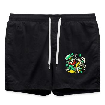 Lustiger St. Patrick's Day clover and out - Badeshorts - Schwarz - Vorne - AI Model Male 185 light (185cm)