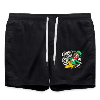 St. Patrick's Day Clover And Out Spaß - Badeshorts - Schwarz - Vorne - AI Model Male 185 light (185cm)
