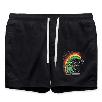 Saint-Patrick Lucky Vibes Arc-en-ciel - Short de bain - noir - Devant - AI Model Male 185 light (185cm)