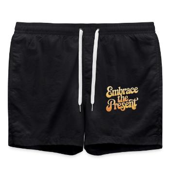 Embrasser le présent Spiritualité inspirante - Short de bain - noir - Devant - AI Model Male 185 light (185cm)