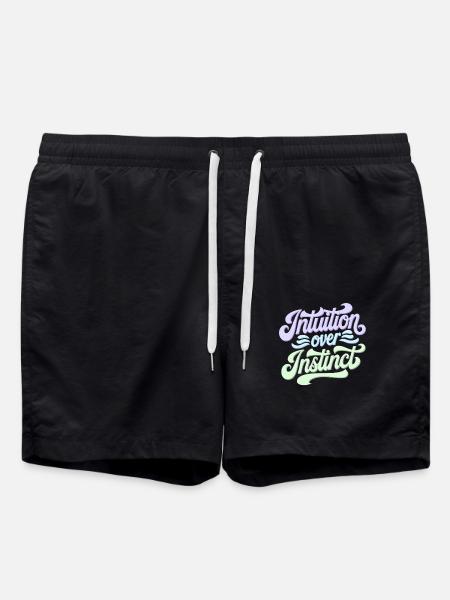 Intuition over instinct Inspirational - Swim Trunks - black