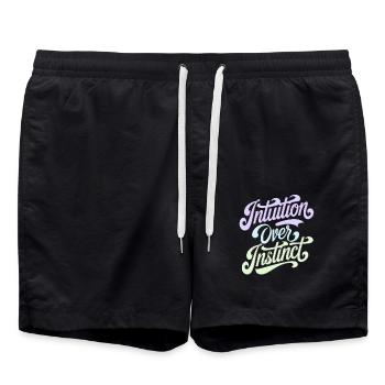 Intuition over instinct Inspirational - Swim Trunks - black - Front - AI Model Male 185 light (185cm)