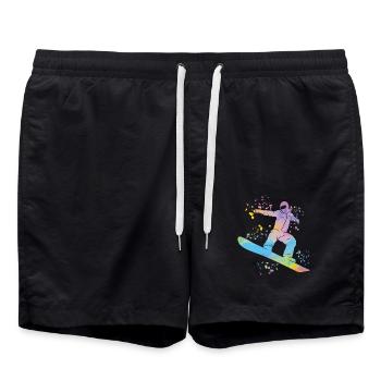 Snowboarder Snowboarding Snowboard - Badeshorts - Schwarz - Vorne - AI Model Male 185 light (185cm)