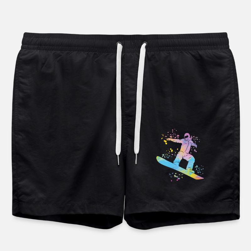 Snowboarder Snowboarding Snowboard - Badeshorts - Schwarz