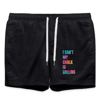 Je ne peux pas que ma craie appelle Boulderer - Short de bain - noir - Devant - AI Model Male 185 light (185cm)