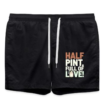 Anniversaire de six mois : une demi-pinte pleine d’amour - Short de bain - noir - Devant - AI Model Male 185 light (185cm)