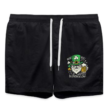 Happy St. Patrick's Day Celebration with Irish - Swim Trunks - black - Front - AI Model Male 185 light (185cm)