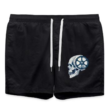 Fahrradliebhaber Schädel mit Zahnrad für Radsport - Badeshorts - Schwarz - Vorne - AI Model Male 185 light (185cm)