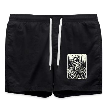 Aventure à vélo avec Bigfoot dans la forêt - Short de bain - noir - Devant - AI Model Male 185 light (185cm)