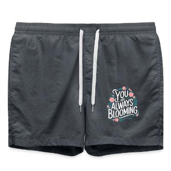 Vous vous épanouissez toujours sur un motif floral - Short de bain - charbon - Devant - AI Model Male 185 light (185cm)
