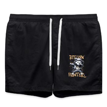 Bitcoin Hunter Teddy Dabbing - Badeshorts - Schwarz - Vorne - AI Model Male 185 light (185cm)