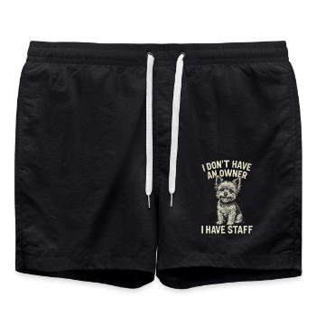Yorkshire Terrier Besitzer Sagen: Ich Habe - Badeshorts - Schwarz - Vorne - AI Model Male 185 light (185cm)