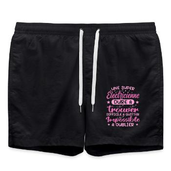 Ein Super-Elektriker - Elektriker-Geschenk - Badeshorts - Schwarz - Vorne - AI Model Male 185 light (185cm)