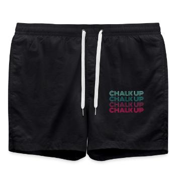 Boulderer Chalk Up Bouldern - Badeshorts - Schwarz - Vorne - AI Model Male 185 light (185cm)