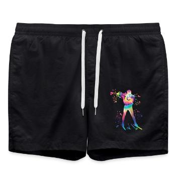 Biathlete Nordic Combined Biathlon - Swim Trunks - black - Front - AI Model Male 185 light (185cm)