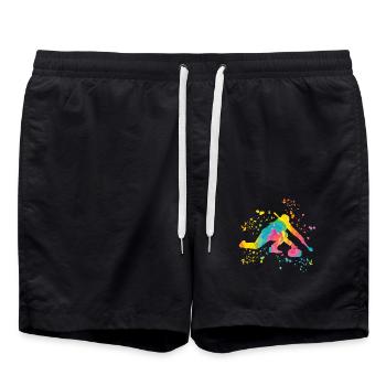 Curler Winter Sports Curling - Swim Trunks - black - Front - AI Model Male 185 light (185cm)