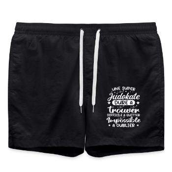 A Super Judoka - Judoka Gift - Swim Trunks - black - Front - AI Model Male 185 light (185cm)