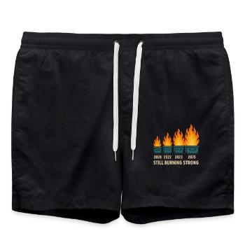 Dumpster Fire Humor - Badeshorts - Schwarz - Vorne - AI Model Male 185 light (185cm)