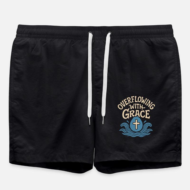 Overflowing Grace Baptism Inspiration - Swim Trunks - black