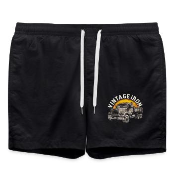 Camion Vintage Trucker Truckerfan Chauffeur de camion - Short de bain - noir - Devant - AI Model Male 185 light (185cm)