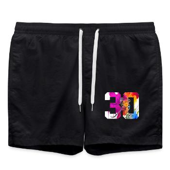 NUMMER 30 EISHOCKEY 30. GEBURTSTAG - Badeshorts - Schwarz - Vorne - AI Model Male 185 light (185cm)