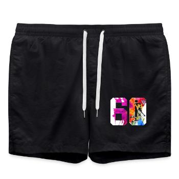 60E ANNIVERSAIRE BASKET-BALL NUMÉRO 60 - Short de bain - noir - Devant - AI Model Male 185 light (185cm)
