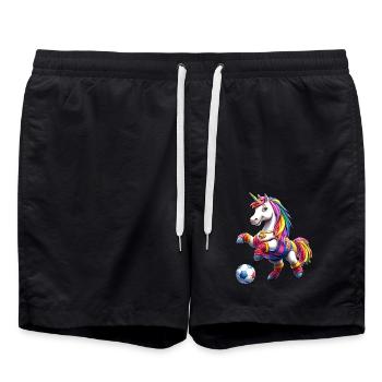 Unicorns Soccer / Soccer Unicorn - Swim Trunks - black - Front - AI Model Male 185 light (185cm)