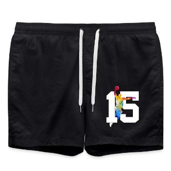 NUMÉRO 15 BASKETBALL 15E ANNIVERSAIRE - Short de bain - noir - Devant - AI Model Male 185 light (185cm)